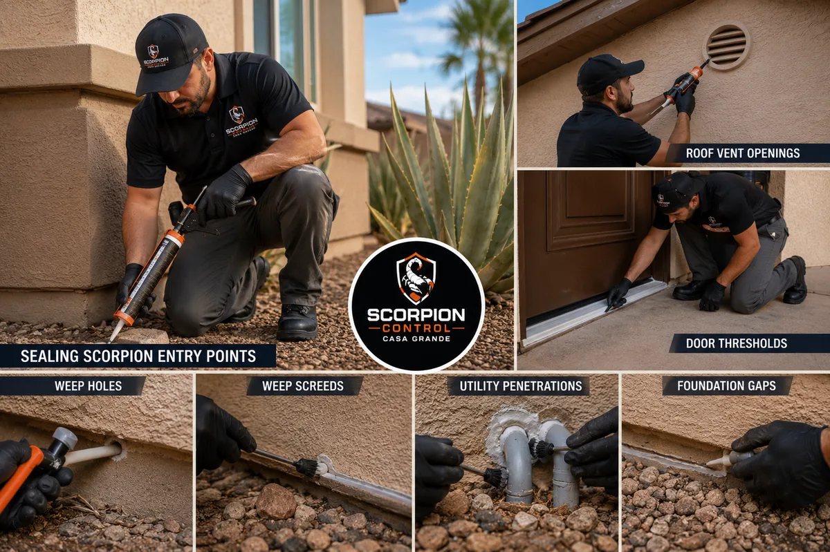 Sealing entry gaps on stucco wall